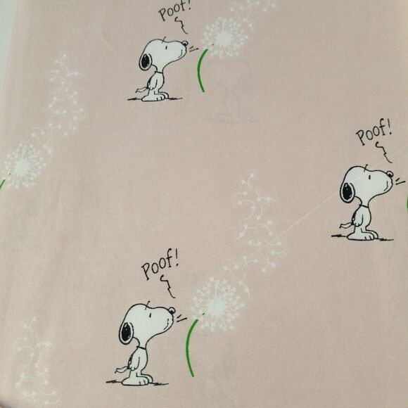 2025 Peanuts Snoopy Spring Blowing Dandelion Wish Poof Pink Twin Sheets Set 3pc - Picture 3 of 8